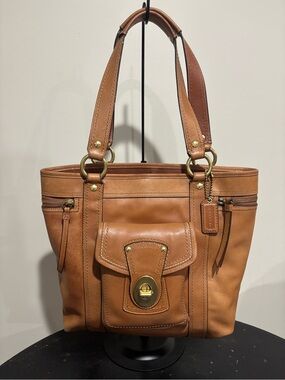 Vintage Coach 65th Anniversary Gigi Tote Whiskey Leather 11131